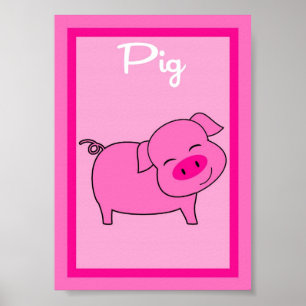 5X7 Pig Barn Yard Girls Wall Art