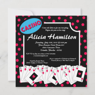 5x7 Pink & Blue Las Vegas Bachelorette Invitation