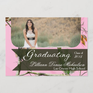 5x7 Pink Hunters Camo Camoufla Senior Announcement