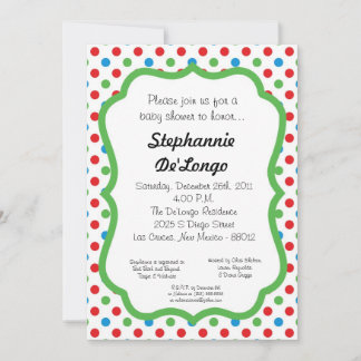 5x7 Polka Dot Baby Shower Invitation