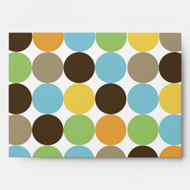 5x7 Polka Dot Outside Brown Inside Envelope (Front)