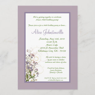 5x7 Purple Iris Flower Birthday Party Invitation