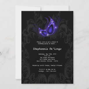 5x7 Purple Masquerade Sweet 16 Birthday Invitation