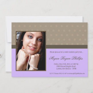 5x7 Purple PHOTO Sweet 16 Birthday Invitation