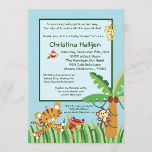5x7 Rain-forest Jungle Baby Shower Invitation