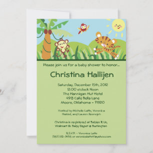 5x7 Rain forest Jungle Baby Shower Invitation