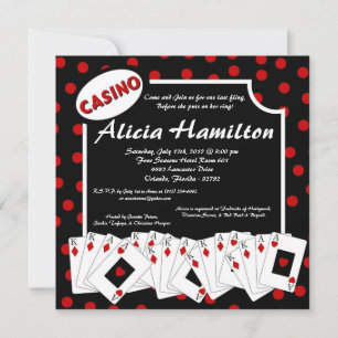 5x7 Red & Black Las Vegas Bachelorette Invitation