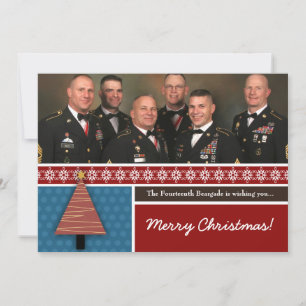 5x7 Red Christmas Tree PHOTO Christmas Card