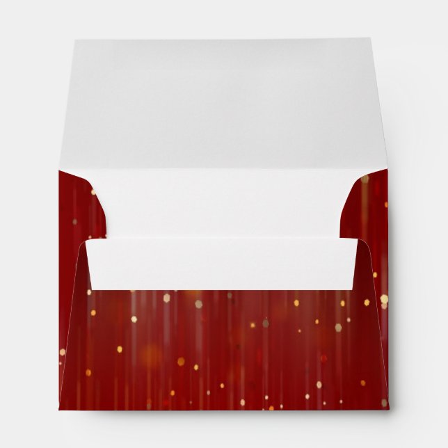 5x7 Red Glitter Christmas Formal Invitation Envelope (Back (Bottom))
