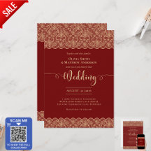 5x7 RED Gold Lace Wedding Print or DOWNLOAD