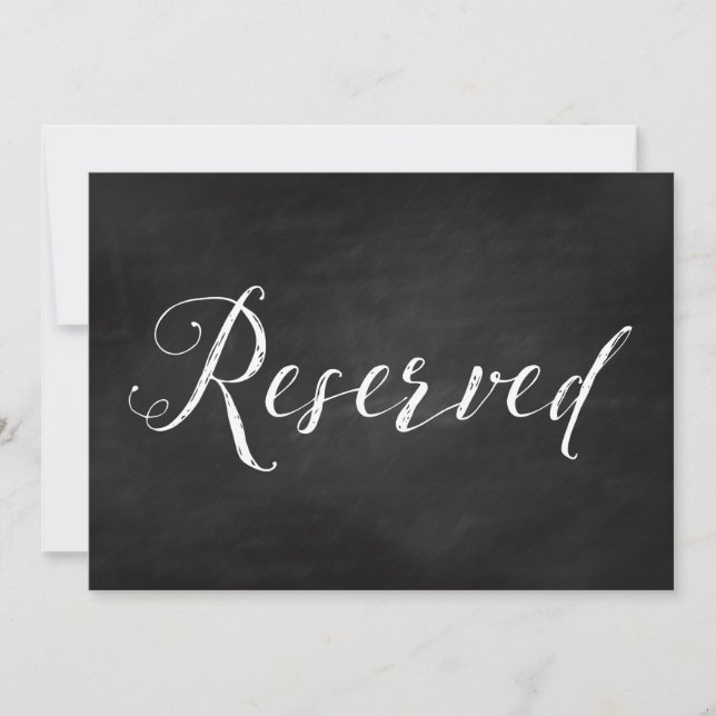 5x7 Reserved Seating / Table Wedding Sign Invitation (Front)