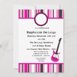 5x7 Rocker Girl Invitation