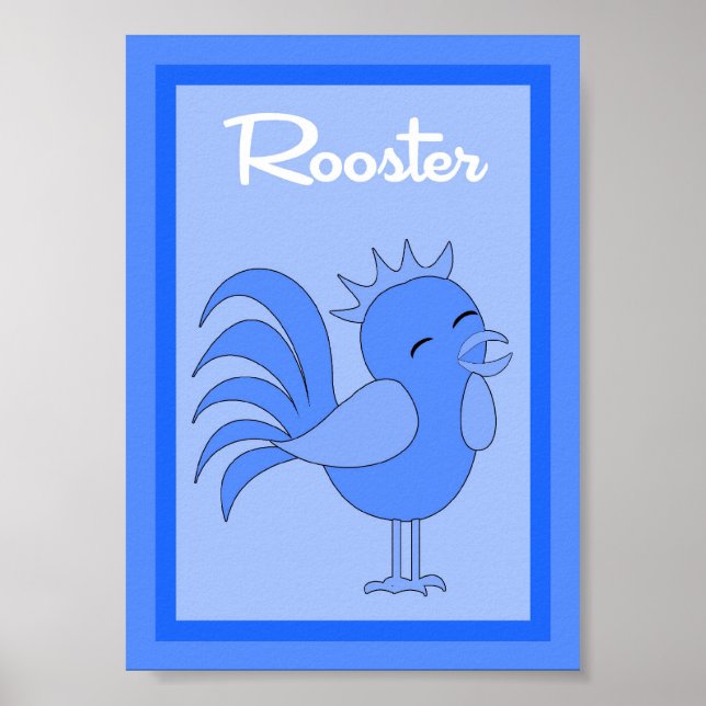 5X7 Rooster Barn Yard Boys Wall Art (Front)