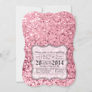 5x7 Rose Gold Glitter Wedding Invitation