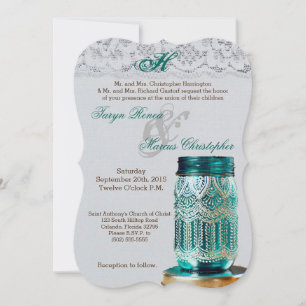 5x7 Rustic Country Mason Jar Wedding Invitation