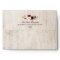 5x7 - Rustic Wood Burgundy Floral & Return Address