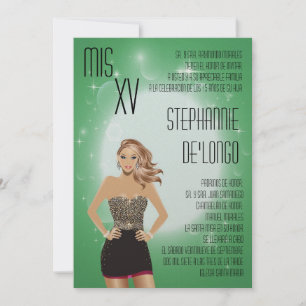 5x7 Sassy Blonde Quinceanera Birthday Invitation