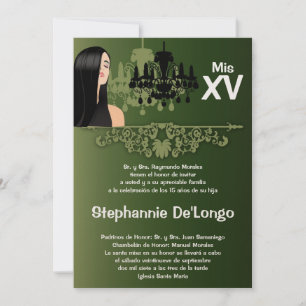 5x7 Sassy Girl Quinceanera Birthday Invitation