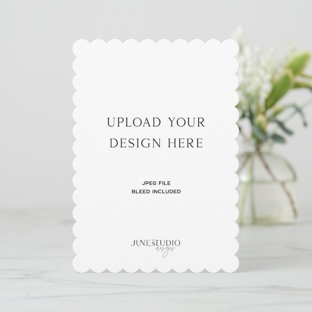 5x7" Scalloped Portrait Card Printing (Standing Front)