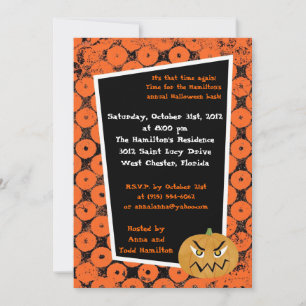 5x7 Scary Pumpkins Halloween Party Invitation