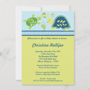 5x7 Sea Turtle Reef Ocean Baby Shower Invitation