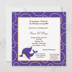 5x7 Seal Pok-a-Dot Birthday Party Invite