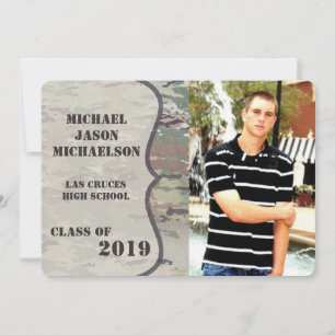 5x7 Senior Announcement Army OCP Camo Uniform Camo