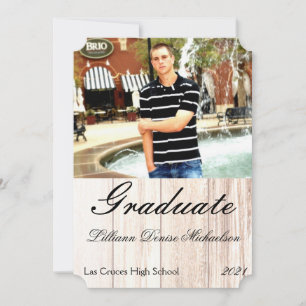5x7 Senior Announcement boots country rustic weste