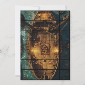 5x7 Ship Paper Gridmap Invitation