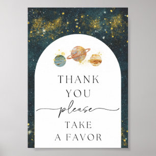 5x7 Space Thank You Sign   Space Favour Sign