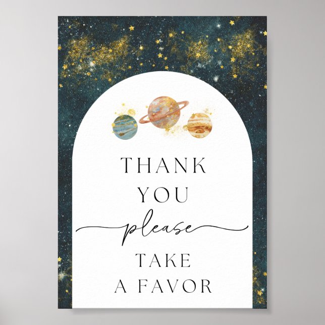 5x7 Space Thank You Sign | Space Favour Sign (Front)