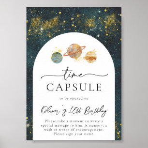 5x7 Space Time Capsule Sign   Space Birthday