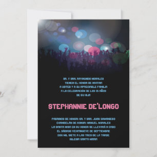 5x7 Spanish Band Quinceanera Birthday Invitation