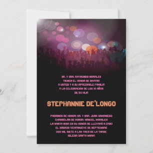 5x7 Spanish Band Quinceanera Birthday Invitation