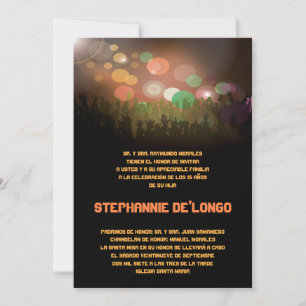 5x7 Spanish Band Quinceanera Birthday Invitation