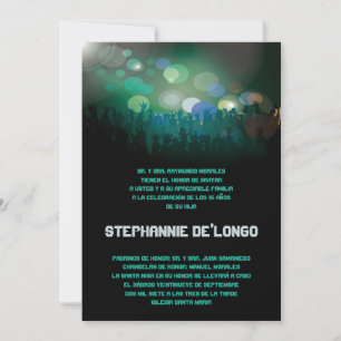 5x7 Spanish Band Quinceanera Birthday Invitation
