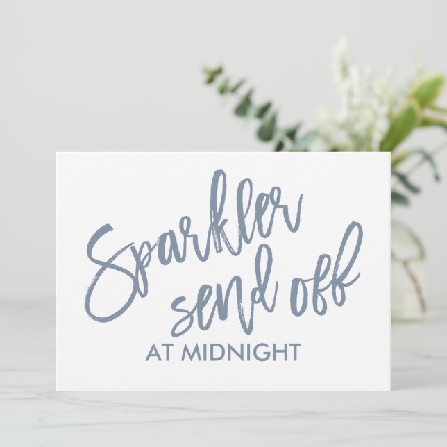 5X7 Sparkler Send-Off Sign-Brush- (Dusty Blue) (Standing Front)