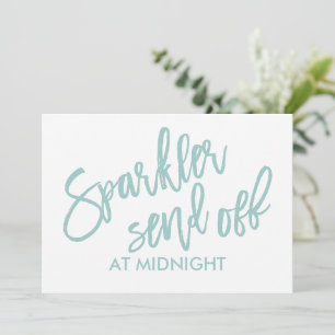 5X7 Sparkler Send-Off Sign-Brush- Light Turquoise Invitation