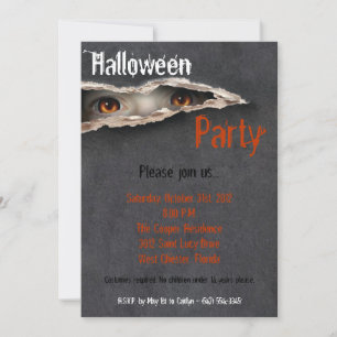5x7 Spooky Eyes Stare Halloween Costume Invitation