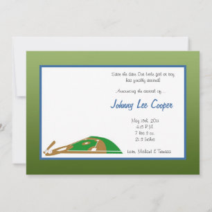 5x7 Sports Base Ball Birth Announcement