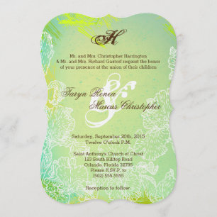 5x7 Spring Hibiscus Flower Wedding Invitation