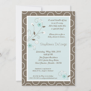 5x7 Spring Time Blue Flower Baby Shower Invitation
