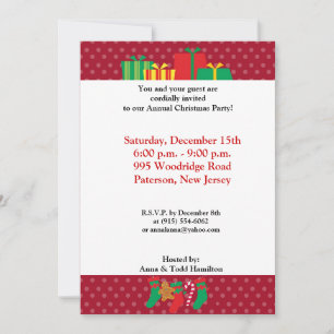 5x7 Stocking / Presents on Fire Place Invitation