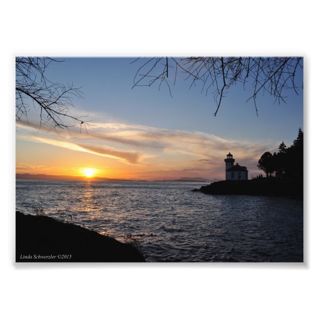 5X7 Sunset at Lime Kiln Pt State Park Photo Print (Front)