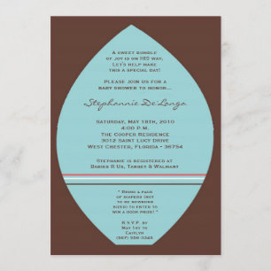 5x7 Surfer Baby Surf Board Baby Shower Invitation
