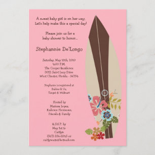 5x7 Surfer Baby Surf Boards Baby Shower Invitation