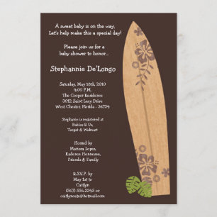 5x7 Surfer Baby Surf Boards Baby Shower Invitation