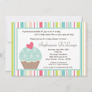 5x7 Sweet Treat Cup Cake Baby Shower Invitation