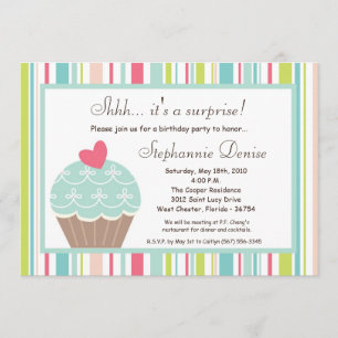 5x7 Sweet Treat Cup Cake Birthday Party Invitation