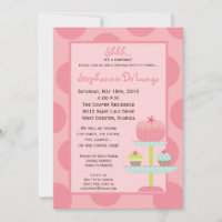 5x7 Sweet Treats Cup Cake Birthday Part Invitation